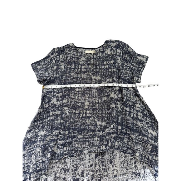 Colour 5 Power Tunic Lagenlook High-Low Hem Top Linen Gray Womens Size M NEW - Picture 6 of 7